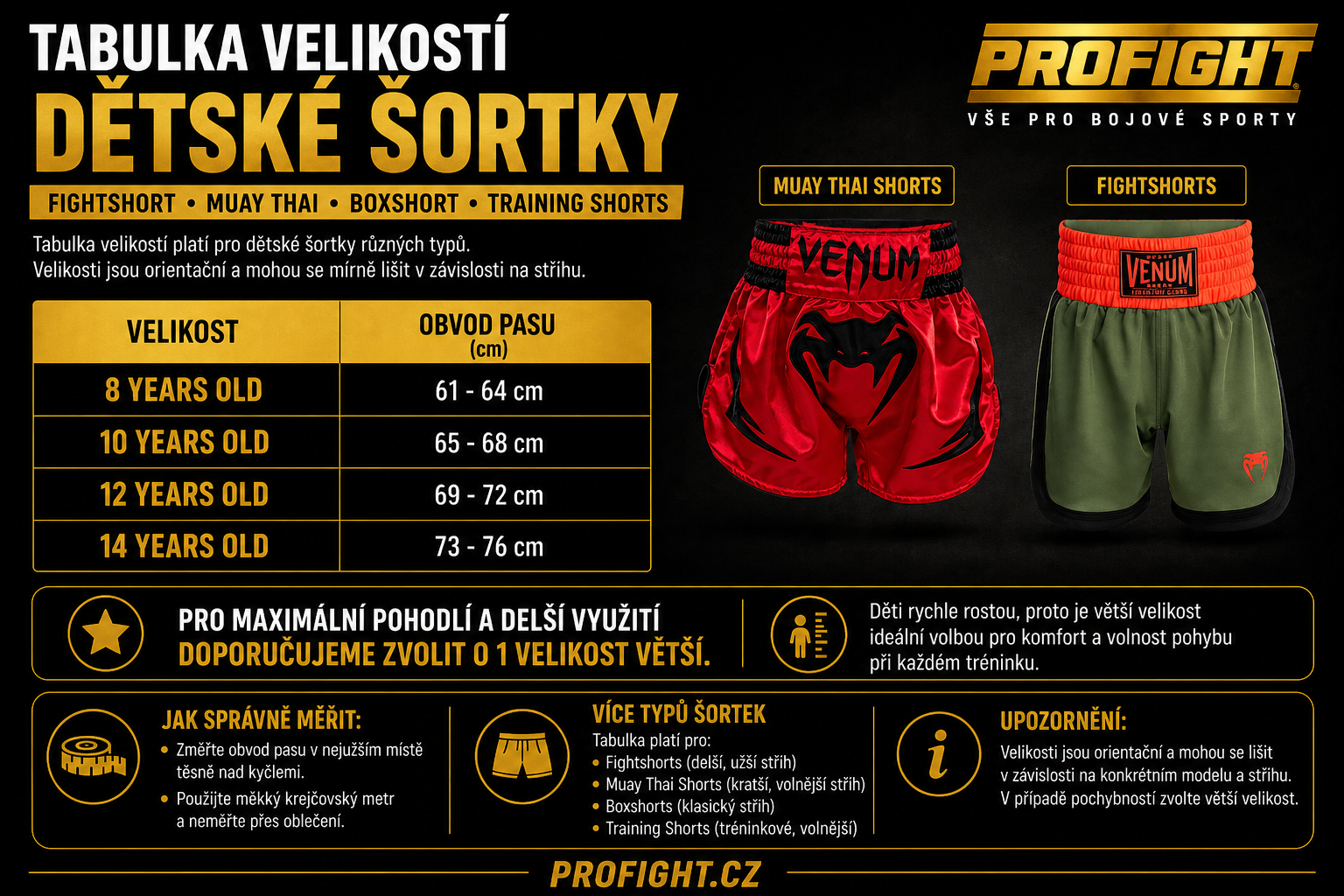 Vel. Tabulka Shorts - MuayThai, Boxing, Trainning